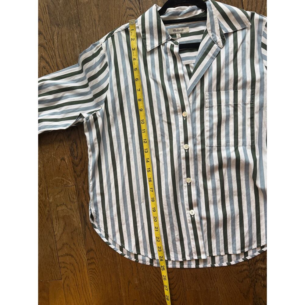 Madewell Easy Y-Neck Button-Up Shirt in Botanical Green Size XS NW713 - Picture 15 of 16